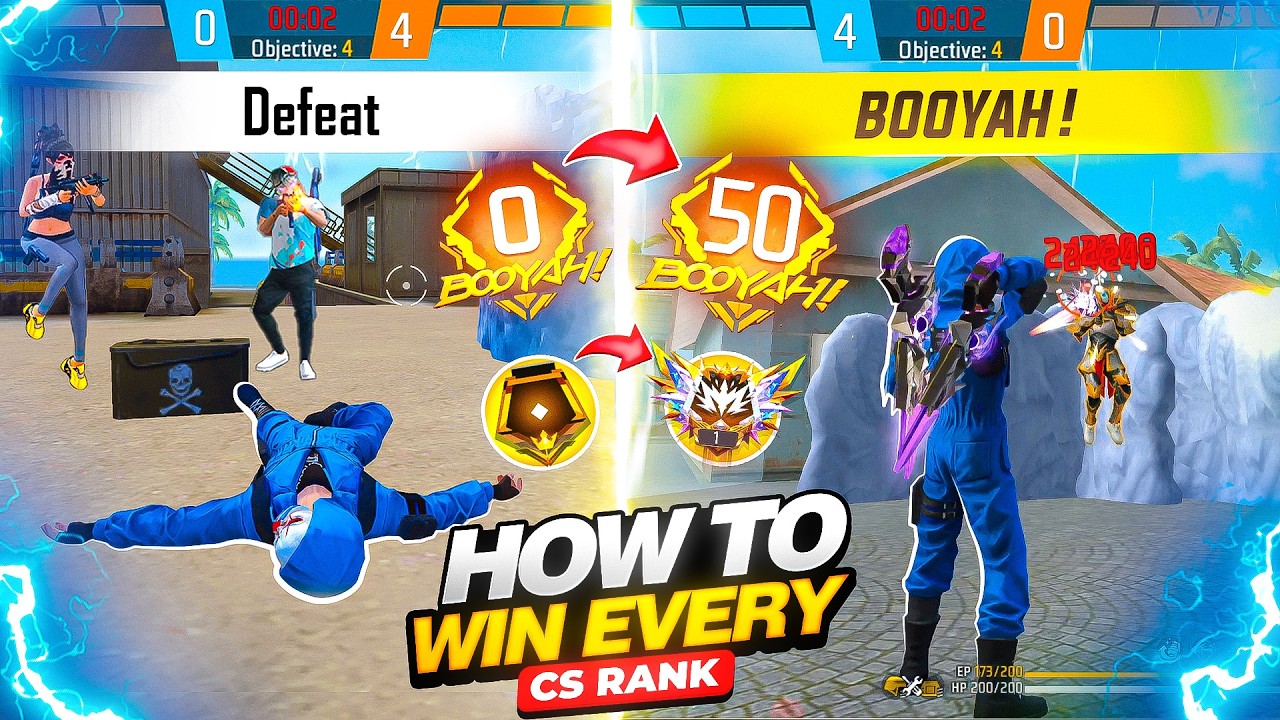 Secret Tricks 💀 Win Every CS RANK in Free Fire Max 🔥Booyah Pro Tips + Strategy || FireEyes Gaming
