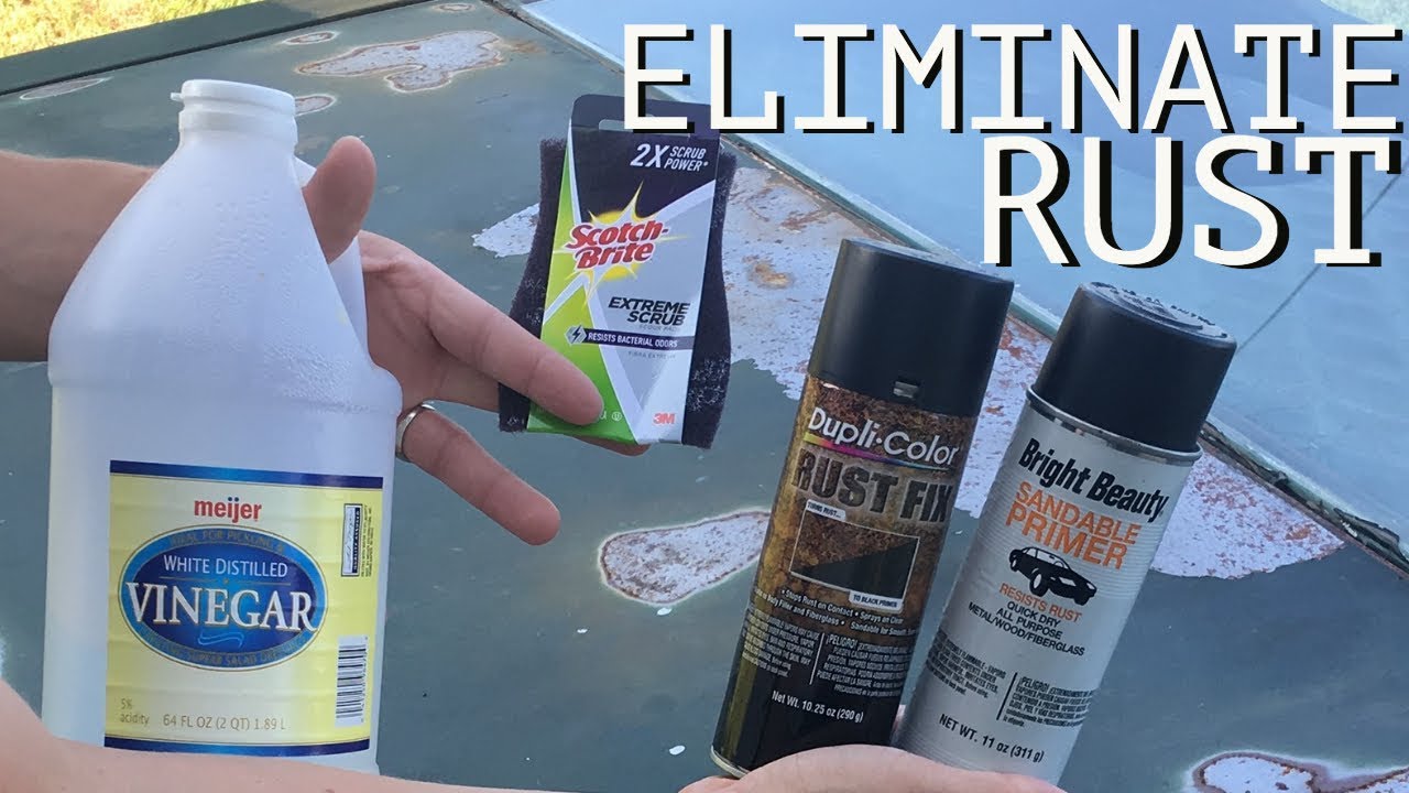 Eliminate Rust with Vinegar, Dupli Color Rust Fix, and Primer