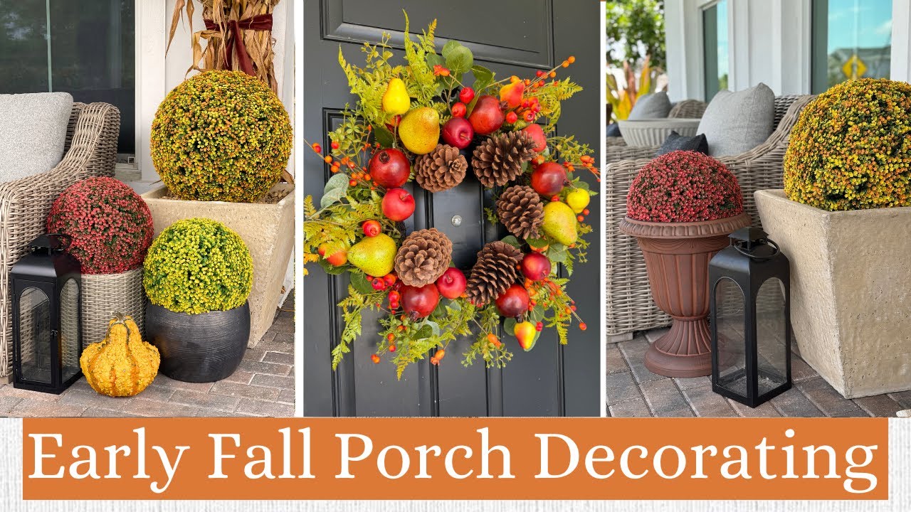 EARLY FALL DECORATING IDEAS | PART 3 🍁 FALL FRONT PORCH DECORATE WITH ME 2025