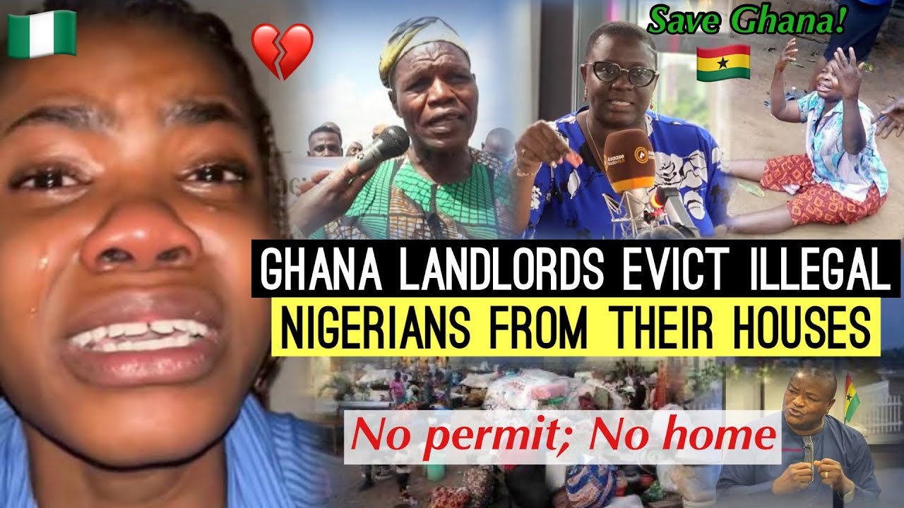 E DON HAPPEN‼️😭 GHANA LANDLORDS EVICT ILLEGAL NIGERIANS FROM THEIR HOUSES! 