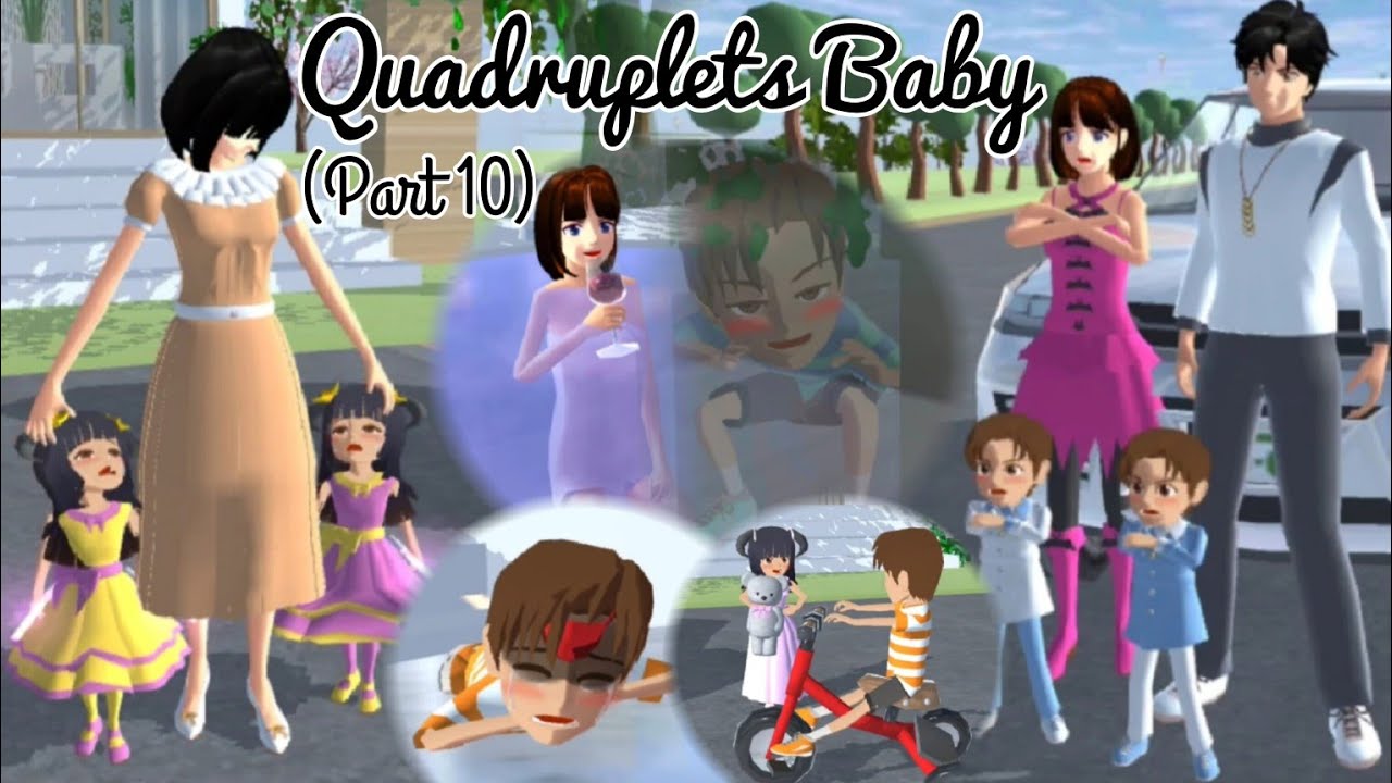 Quadruplets Baby 👶👧👶👦 (Part 10) | Sad Story | Sakura School Simulator