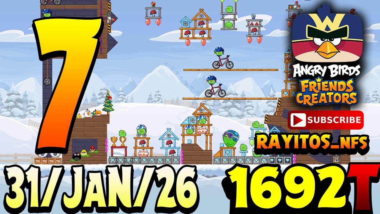Angry Birds Friends Level 7 Tournament 1692 Highscore POWER-UP walkthrough