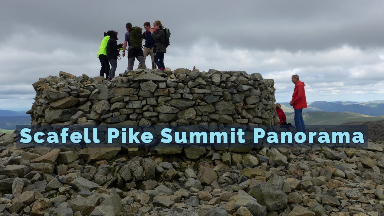 The View from Scafell Pike Summit - all main view points labelled