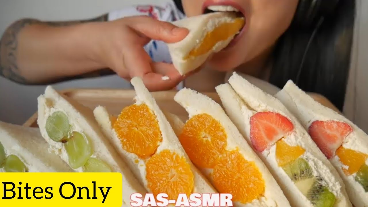 BITES ONLY Japanese Fruit Sandwich // SAS-ASMR
