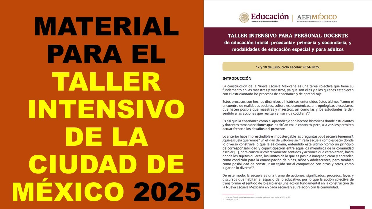 Soy Docente: MATERIAL PARA EL TALLER INTENSIVO DE LA CIUDAD DE MÉXICO 2025