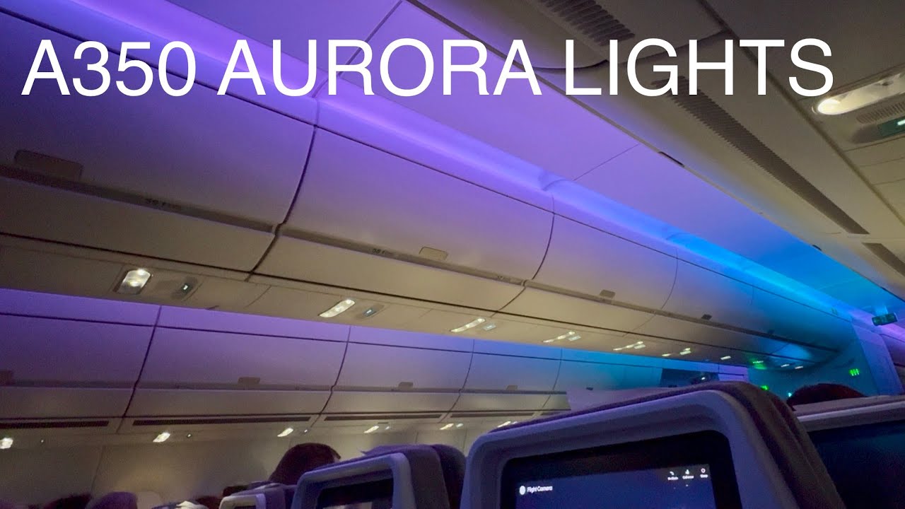 Inside Finnair’s Airbus A350 Aurora Cabin Lighting Before Night Mode | Nagoya to Helsinki