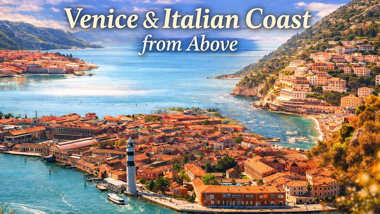 Venice & Italian Coast from Above – Relaxing Italian Music for Spring | 2 Hours