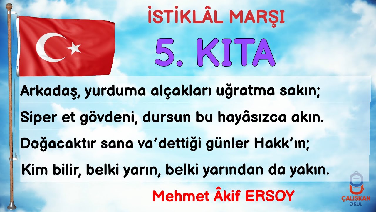 İSTİKLAL MARŞI 5. KITA EZBERLEME - 10 TEKRAR