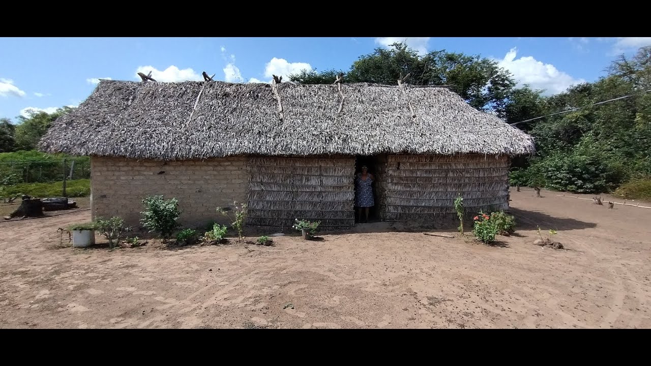 DONA DE CASA  QUE MORA EM CASA  DE PALHA FICOU SURPRESA COM MINHA VISITA