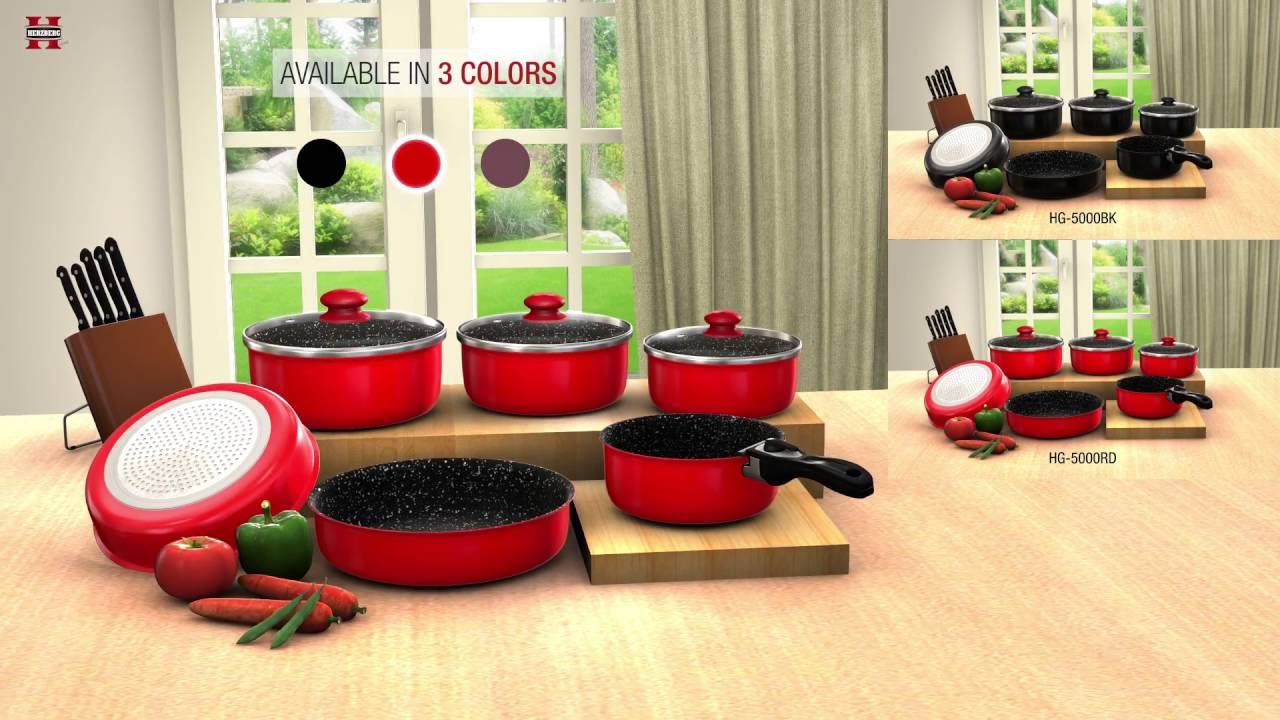 10PCS REMOVABLE HANDLE COOKWARE SET HG-5000