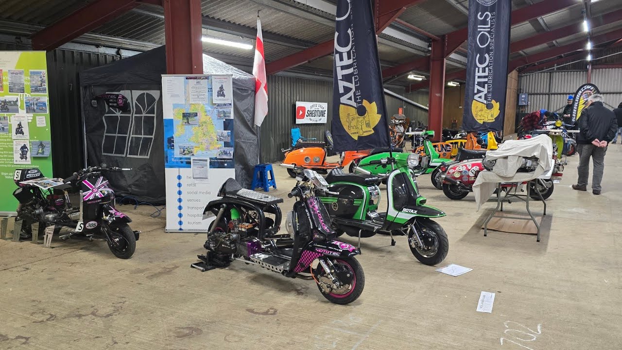 LIVE...Lambrettas running up at Newark Classic Motorcycle Show.