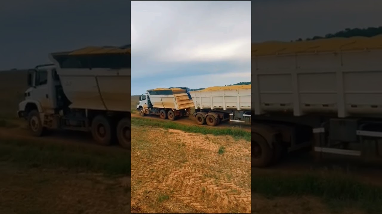 E a&iacute;, que tal esse conjuntinho a&iacute;? 😆 #colheita #mercedes #transporte #tritrem #agrobatidao