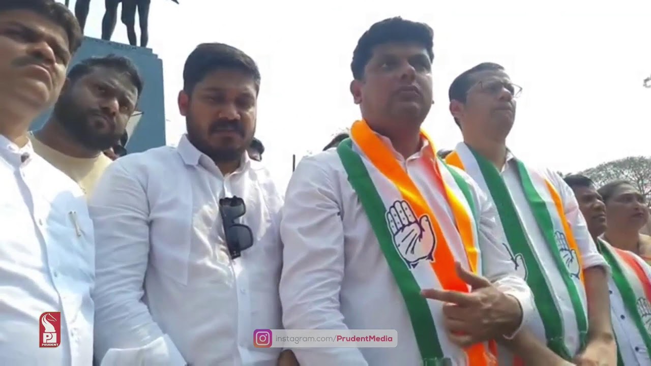 GPCC President Amit Patkar LoP Yuri Alemao  paid tributes   Mahatma Gandhi | Old Goa | Live | 300126