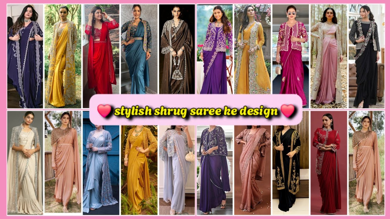 #Bollywood Style Saree Design Ideas with Shrug | Shrug Saree | Shrug Design 