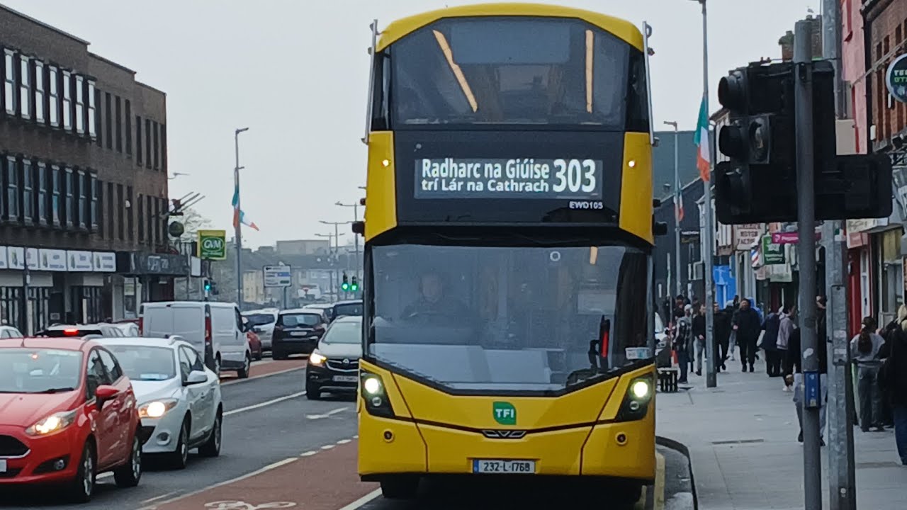 A ride on Bus Eireann Streetdeck Electroliner (EWD187) On route 302 to Limerick city center