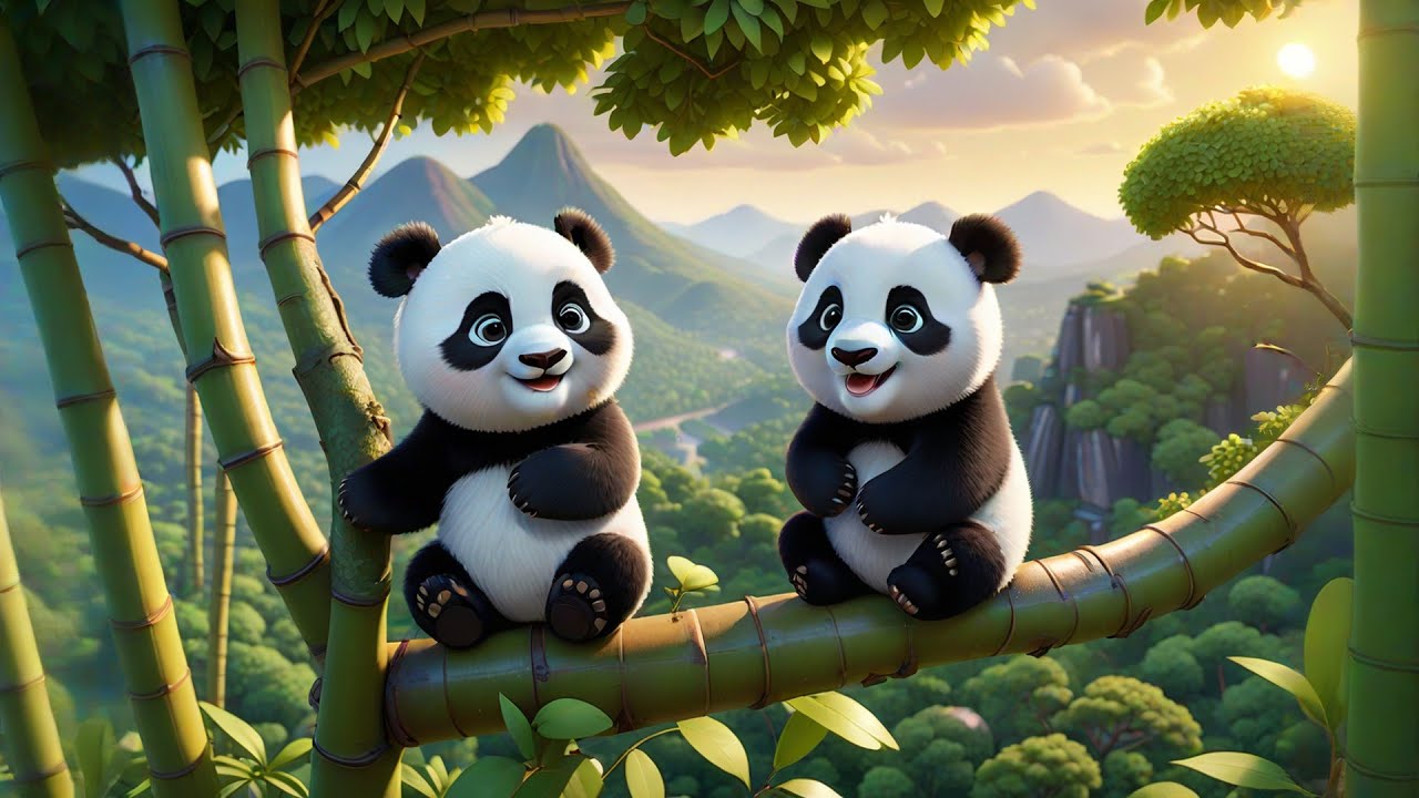 Three Baby Pandas Climb a Tree | Cute Animal Song for Kids | Fun Counting Rhyme & Learning Video
