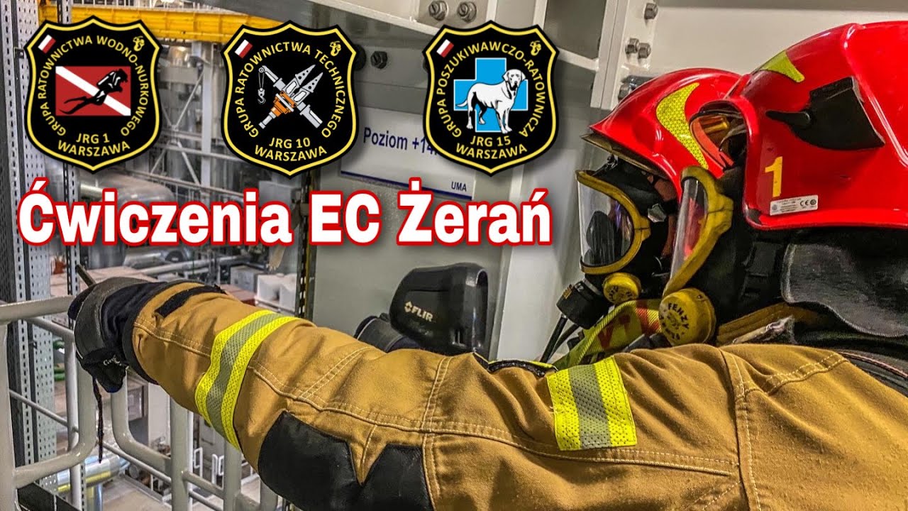 Wsp&oacute;łdziałanie jednostek PSP JRG 1, JRG 10, JRG 15 (pożar w budynku bloku gazowo - parowego)