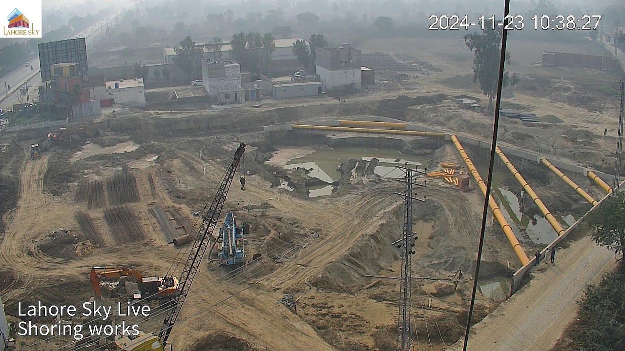 LIVE | Shoring Works | Construction Stream Lahore Sky By OZ Developers