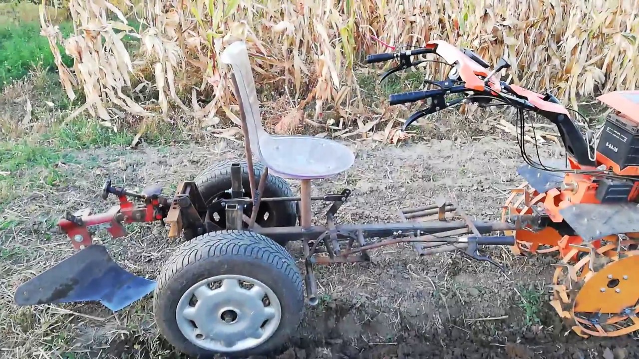 Plow trolley for Motocultor Cărucior plug arat,plug bilonat pentru motocultor FINALIZAT + PROBA ARAT