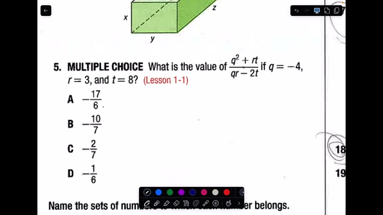 1.1-1.3 Quiz Review Algebra 2