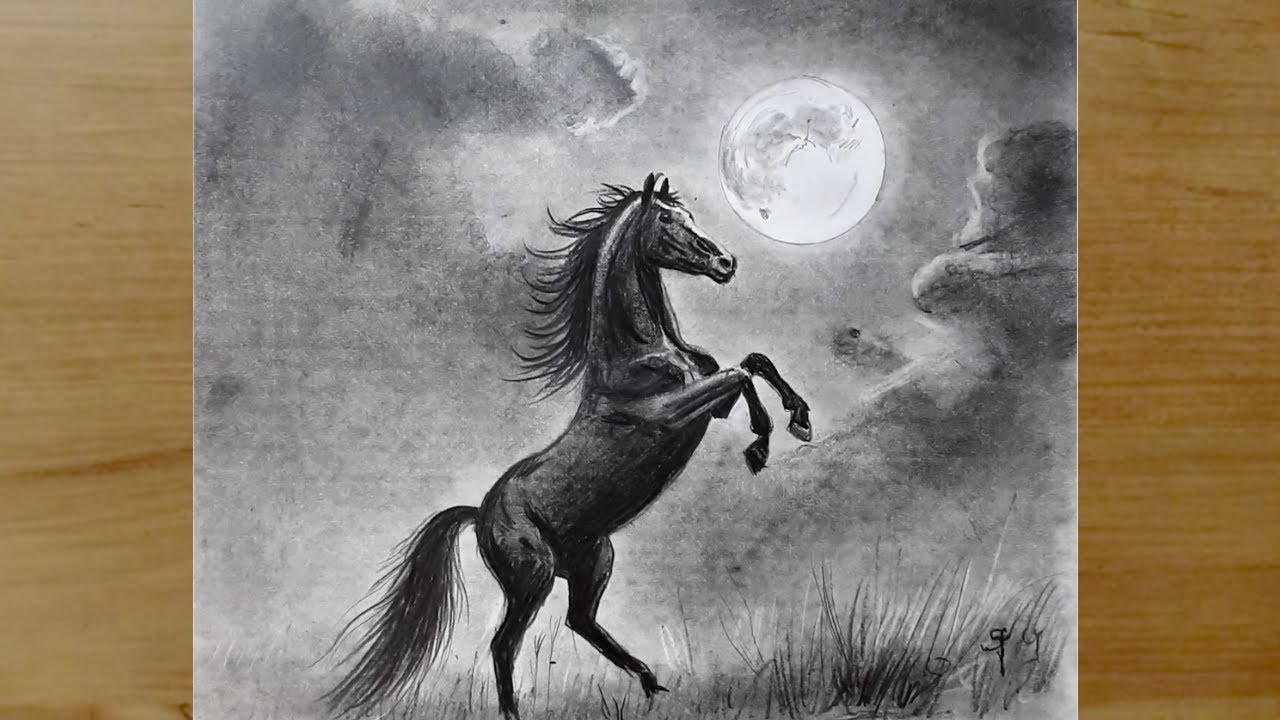 At Resmi Nasıl &Ccedil;izilir | Adım Adım At &Ccedil;izimi  | Karakalem &Ccedil;izimleri Kolay | How To Draw Horse