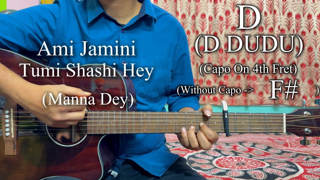 Ami Jamini Tumi Shashi Hey | Manna Dey | Guitar Chords Lesson+Cover, Strumming Pattern, Progressions