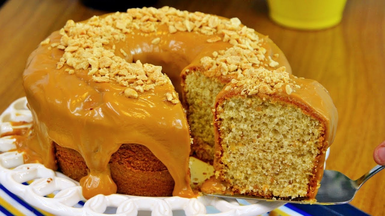 BOLO DE AMENDOIM COM COBERTURA CREMOSA | SUPER FOFINHO E MUITO FÁCIL