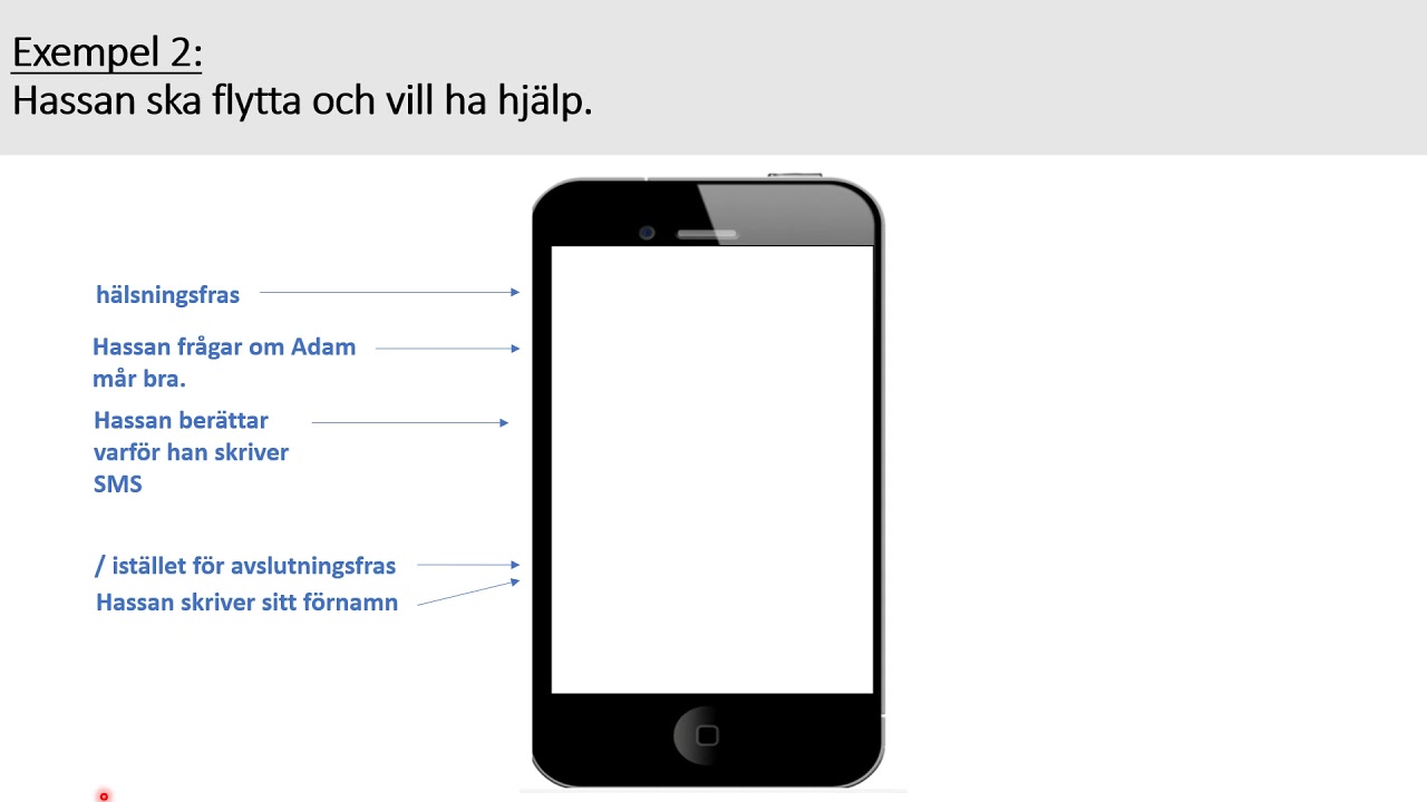 Att skriva ett SMS till en kompis