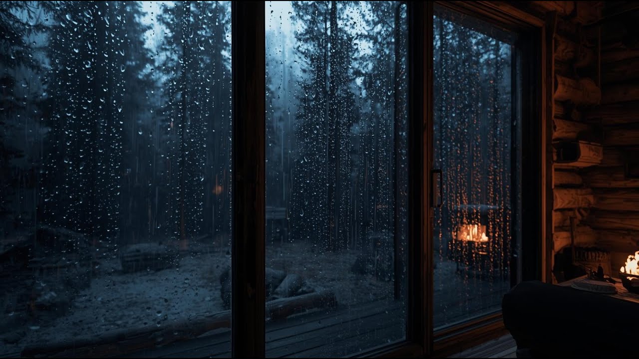 Heavy Rain on a Cozy Cabin Window 🌧️ Instant Sleep & Insomnia Relief | Focus Music Lab