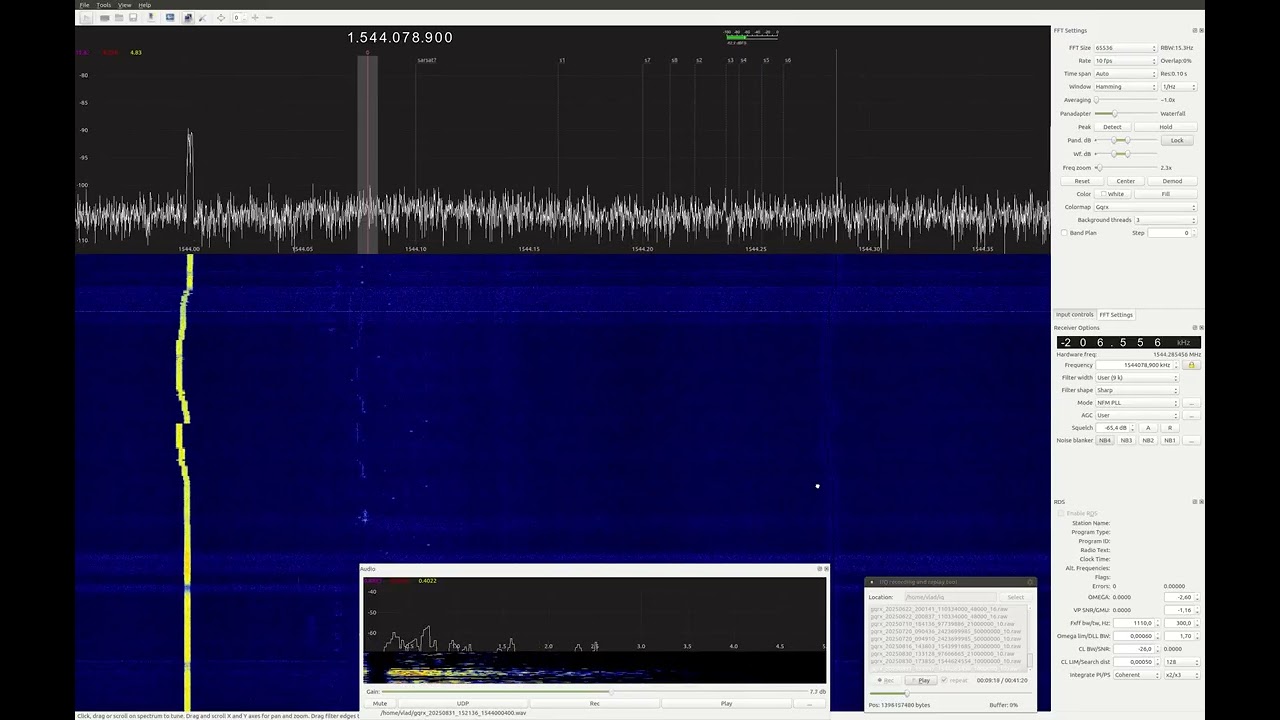 LibreSDR B220 (B210) + Gqrx COSPAS SARSAT LHCP transponder reception