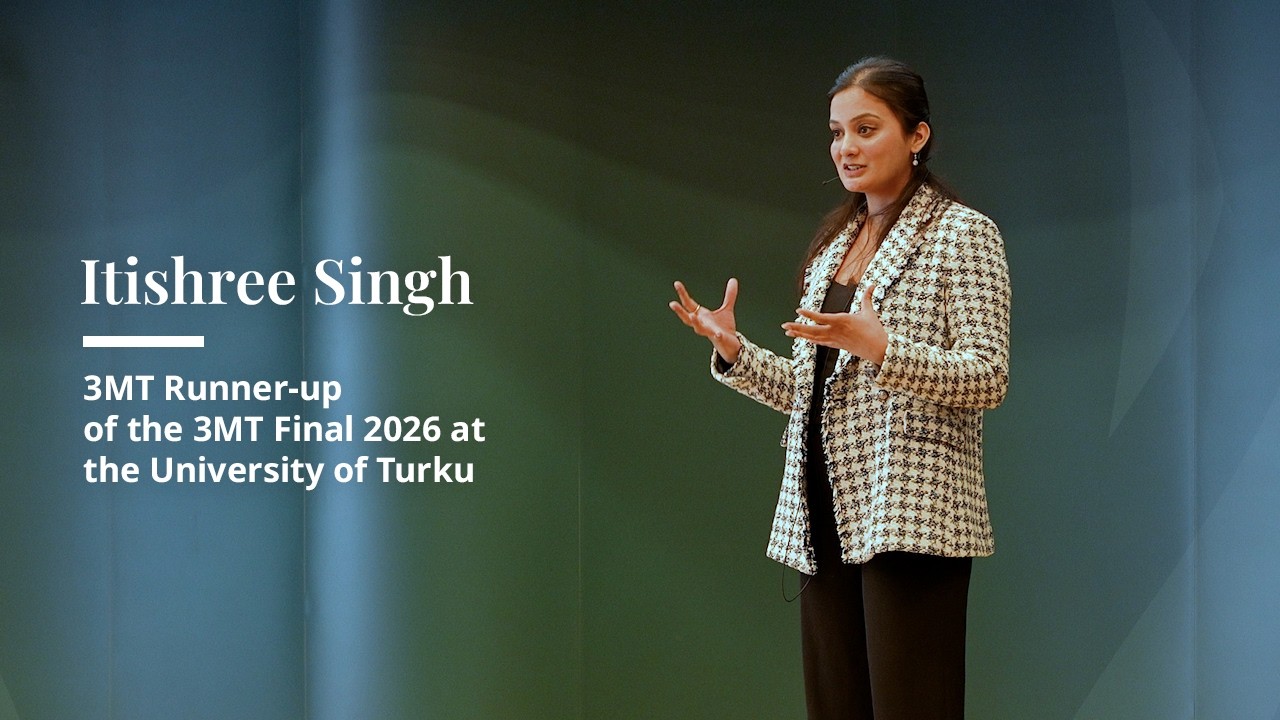 Itishree Singh, 3MT Runner-up of the 3MT Final 2025 at the University of Turku