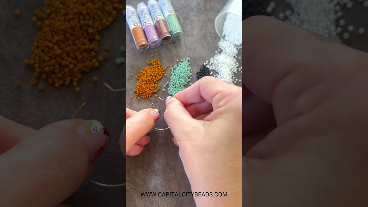 Beaded Hoop Earrings by CapitalCityBeads.com Miyuki Delica Jewelry #diy #diybeads #jewelrymaking