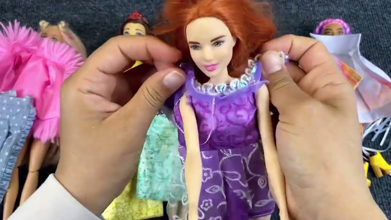 8 Minutes Satisfying With Unboxing Barbie Princess Bedroom Wardrobe Dress Up Playset Review｜ASMR