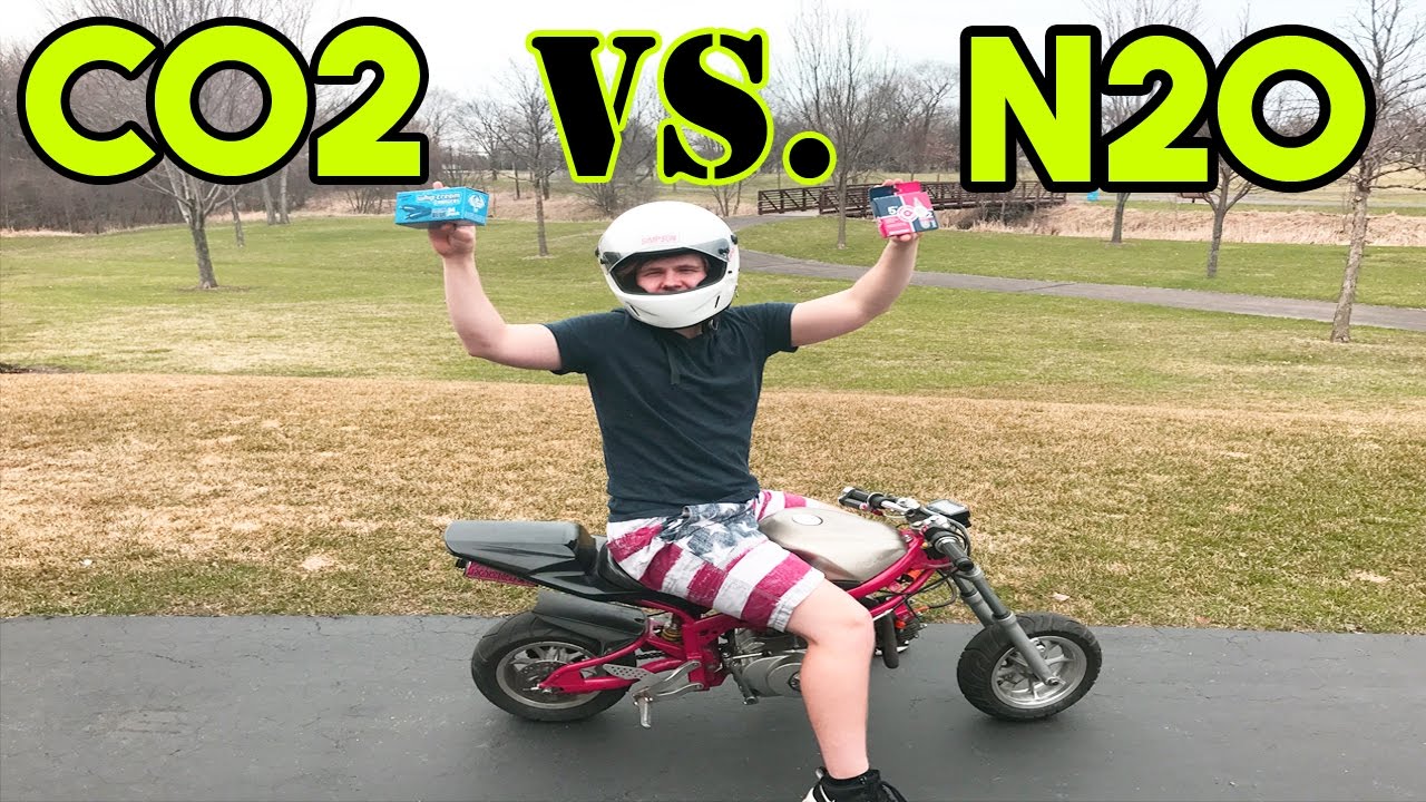 $50 Pocket Bike NOS! N2o VS. CO2 Spray Experiment