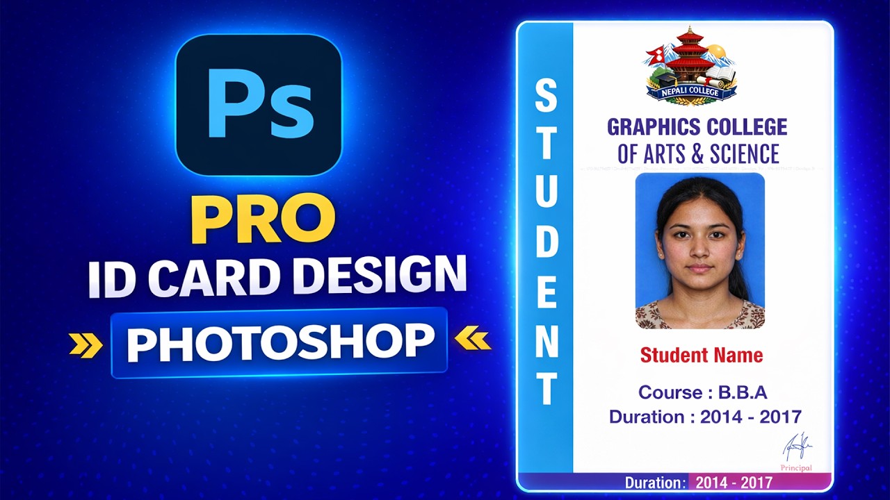 Photoshop PSD Template Tutorial | ID CARD Design | MP-559 (Nepali)