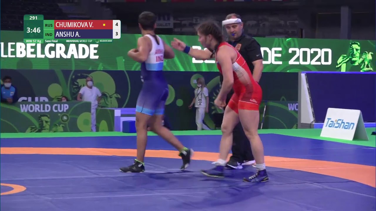 1/2 WW - 57 kg: V. CHUMIKOVA (RUS) v. A. ANSHU (IND)