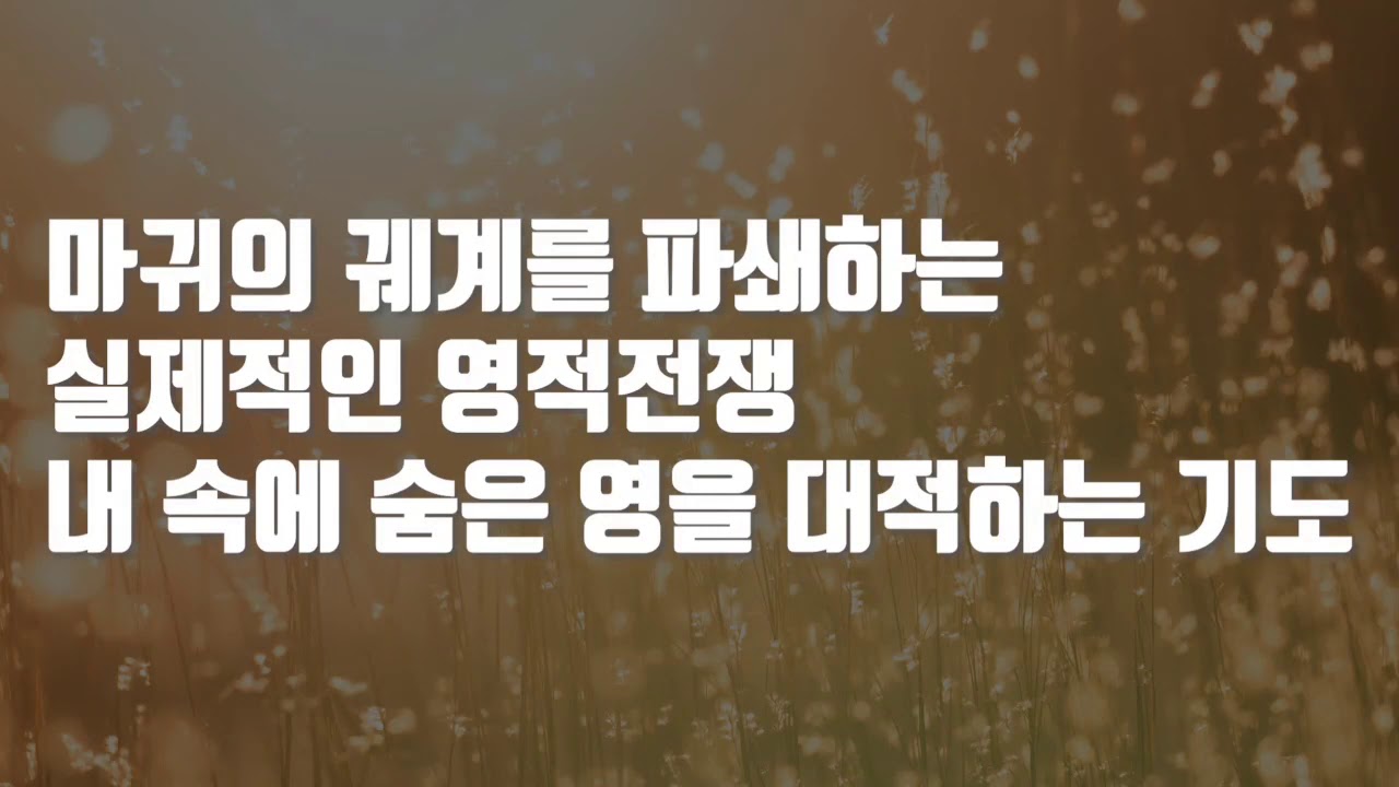 #1시간 내 속에 숨은 영을 대적하는 기도 5◇마귀의 궤계를 파쇄하는 실제적인 #영적전쟁 ◇#그레이스실천사역전문연구원