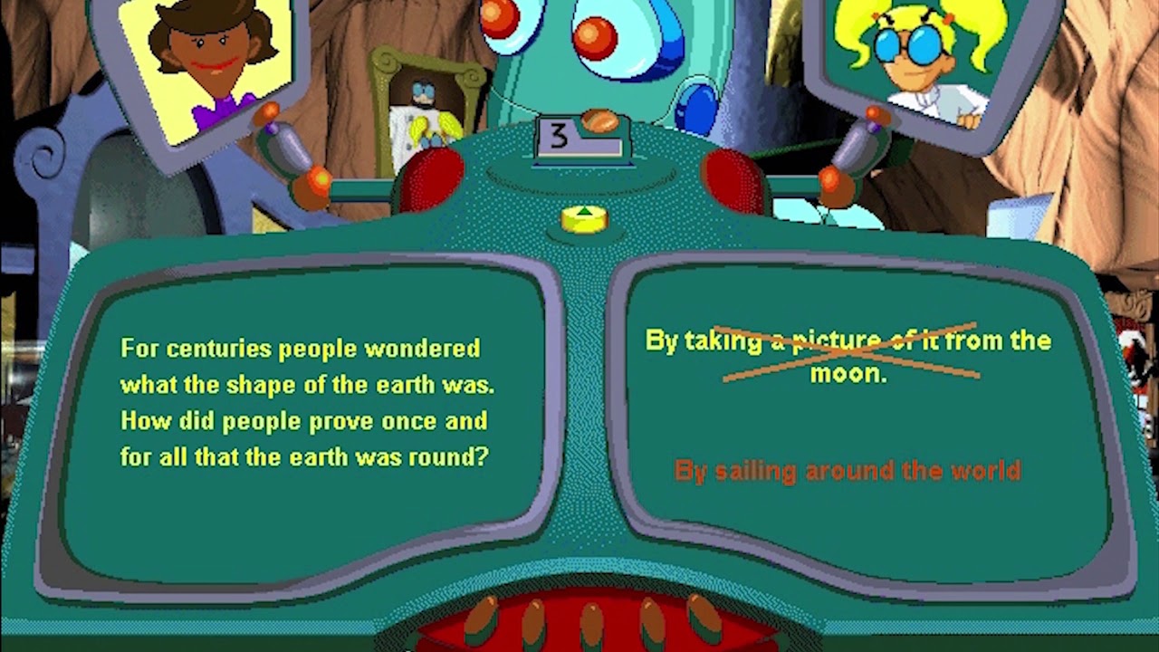 JumpStart Adventures 3rd Grade: Mystery Mountain - Replay questions after 25 robots were saved.