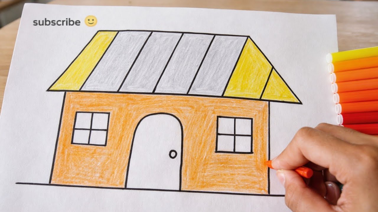 ✏️ Simple House Drawing Tutorial for Kids (Step by Step)