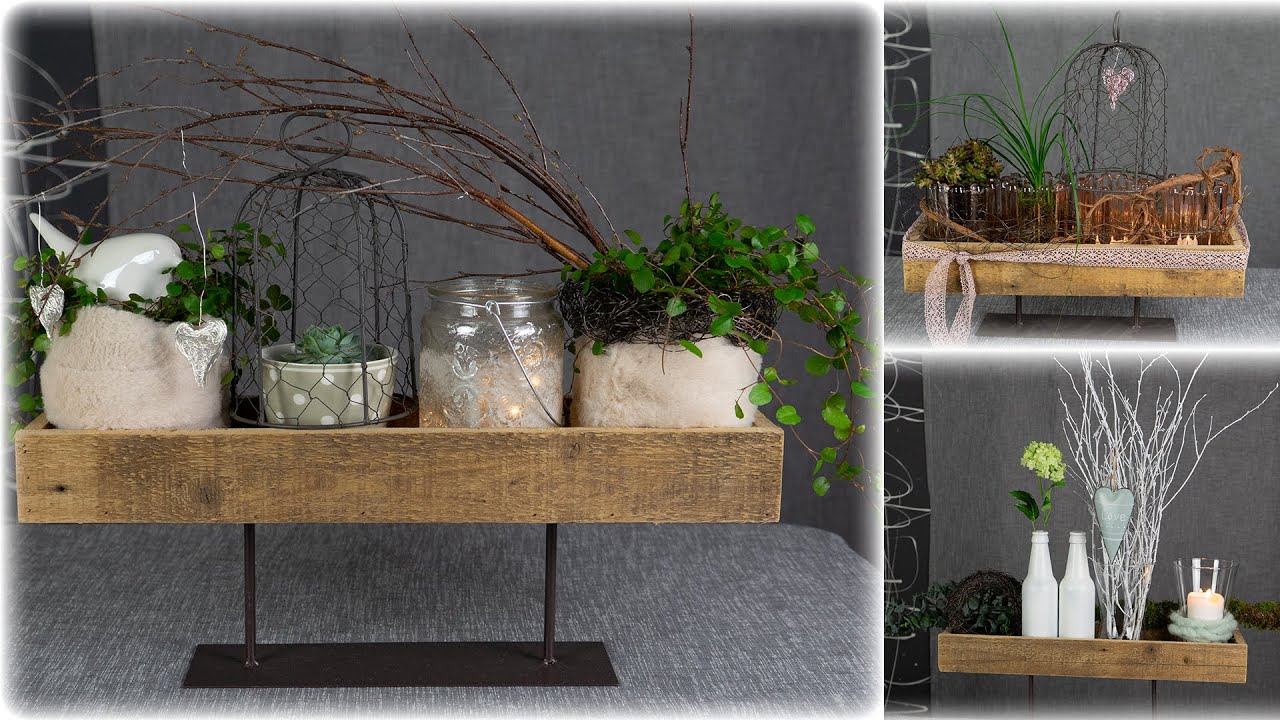 3 Varianten für Tablettdeko | mit Pflanzen🌿Windlicht🕯und Accessoires 🐦| Blumen und Dekoration