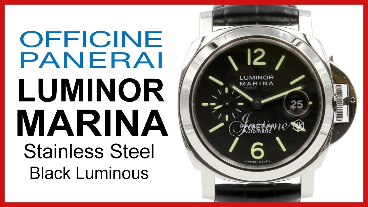 ▶ Panerai Luminor Marina, Black, Stainless Steel UNBOXING & REVIEW - Rubber 44mm PAM 104