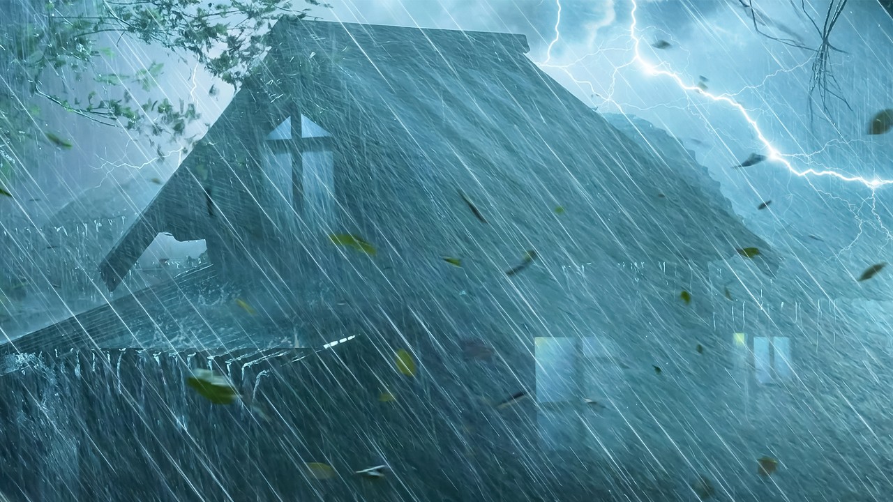 REAL Rainstorm for Deep Sleep | Night Heavy Rain, Mighty Thunder & Wind to Fall Asleep Fast