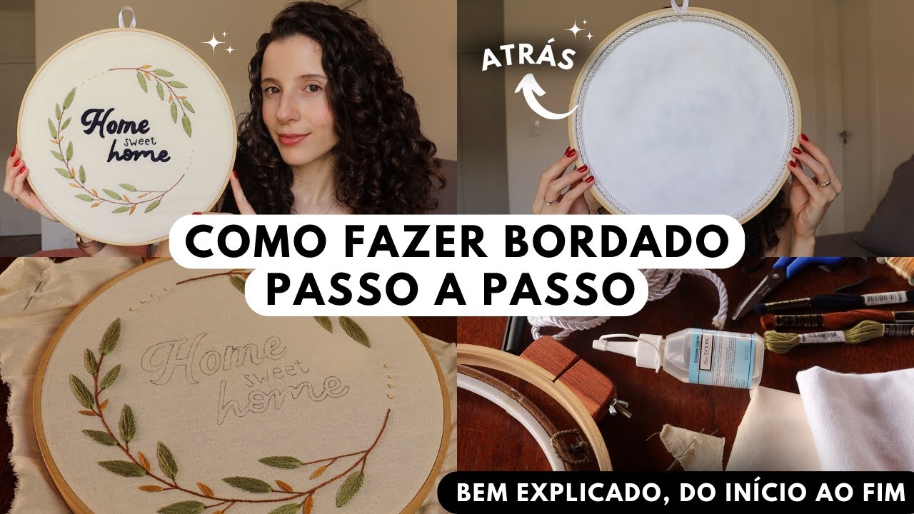 COMO FAZER BORDADO✨Aula de bordado BEM EXPLICADA para INICIANTES + risco GRÁTIS para baixar!