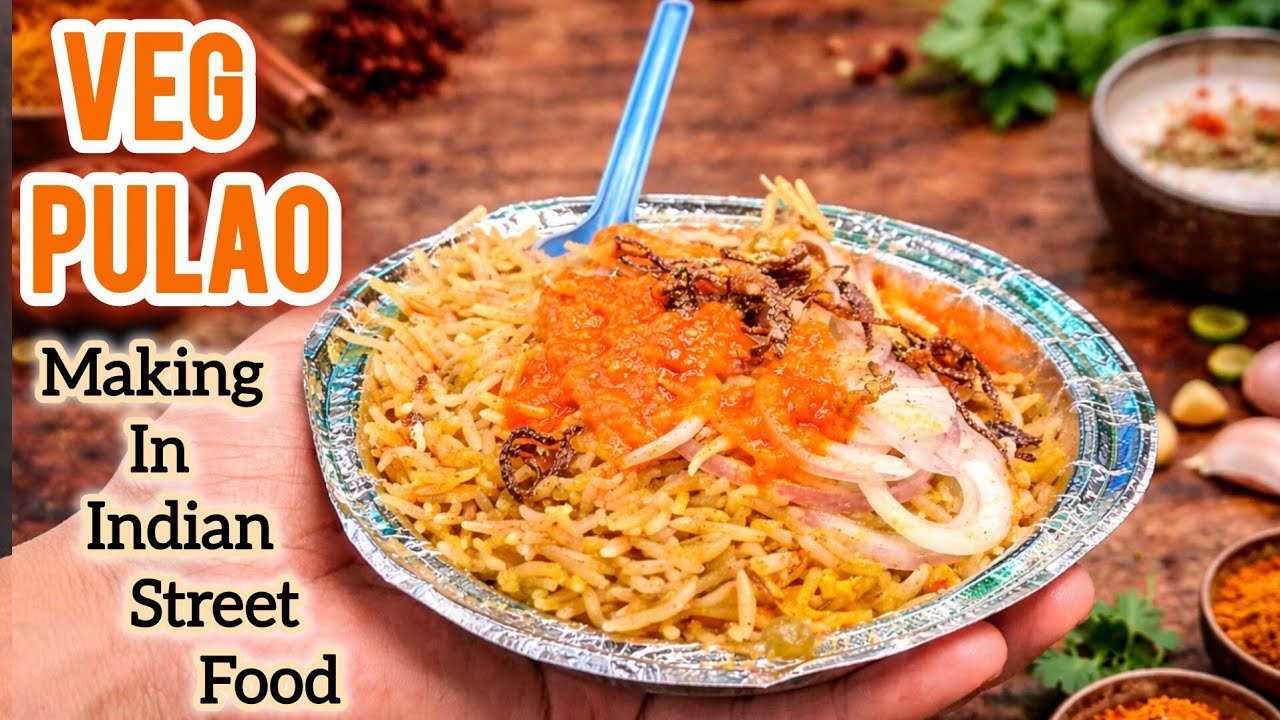 Veg Biryani Recipe | Veg Pulao Recipe | Indian Veg Pulao | Soya Beans Pulao | Indian Street Food 