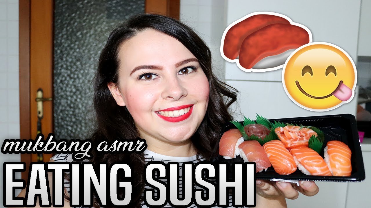 ASMR MUKBANG 🍣 ~ EATING SUSHI 🥡 *Whispering+Eating Sounds*