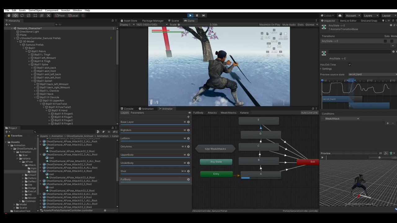 Setting Up a Samurai Character using Invector TPC [Part1] - Replacing Animations