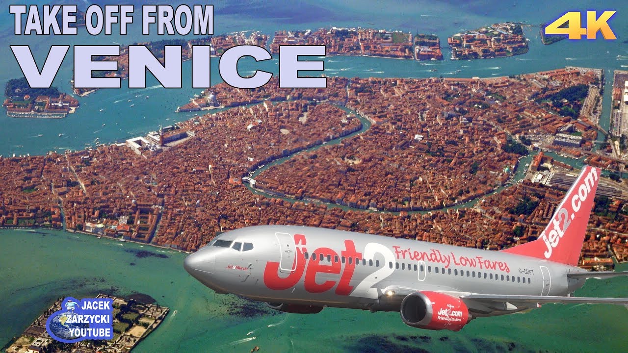 VENICE - TAKE OFF FROM MARCO POLO AIRPORT 4K
