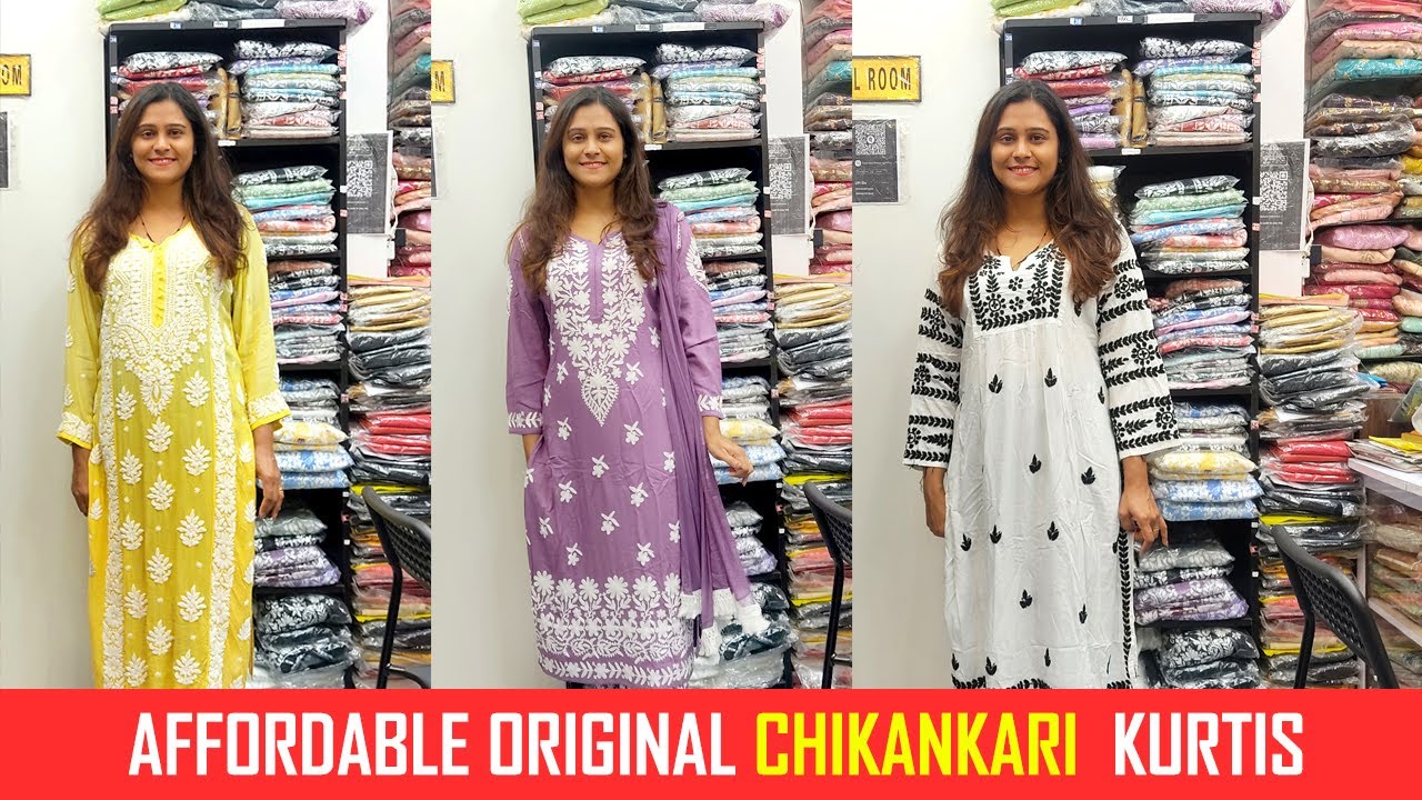 Affordable Original Chikankari  kurtis starts from just Rs.450 | AIZA COLLECTIONS, BANGALORE