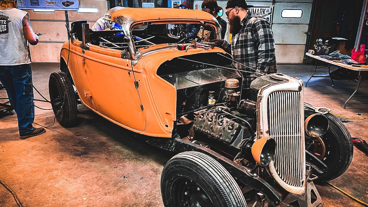 Chopping a 1934 Ford 5 Window Coupe, LIVE with @WiredCustomsSpeedShop