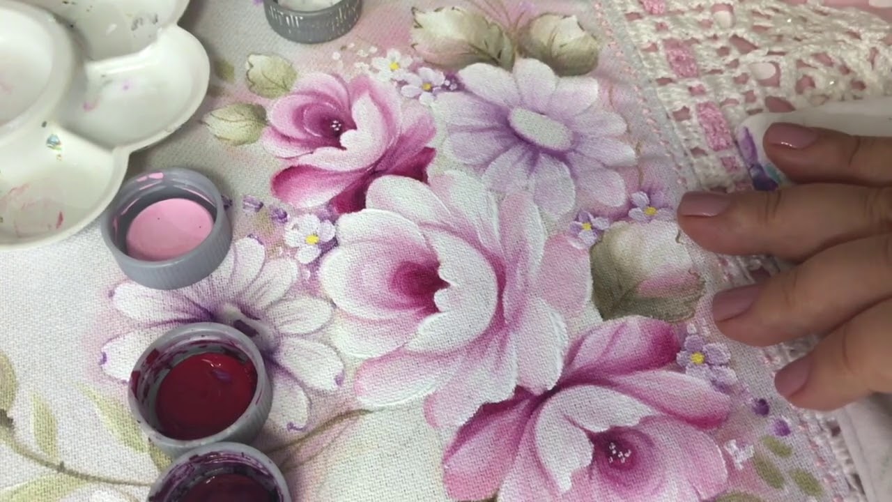 COMO PINTAR ROSAS DELICADAS- PINTURA EM TECIDO